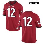 Youth Georgia Bulldogs NCAA #12 Tommy Bush Nike Stitched Red Authentic No Name College Football Jersey GVZ1154PD